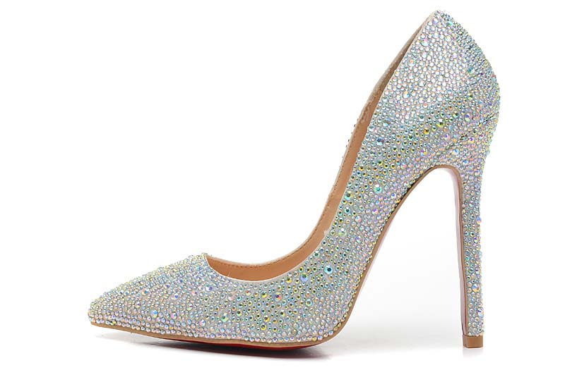 christian louboutin 10cm diamants souligne chaussures chaussures de mariage (3)